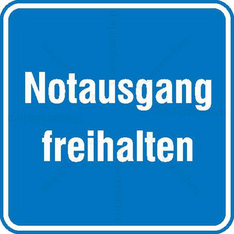 20cm! Aufkleber-Folie Wetterfest Made IN Germany Notausgang freihalten Achtung Vorsicht Gefahr Freihalten Blau S800 UV&Waschanlagenfest-Auto-Vinyl-Sticker Decal Profi Qualität von Sticker-Designs