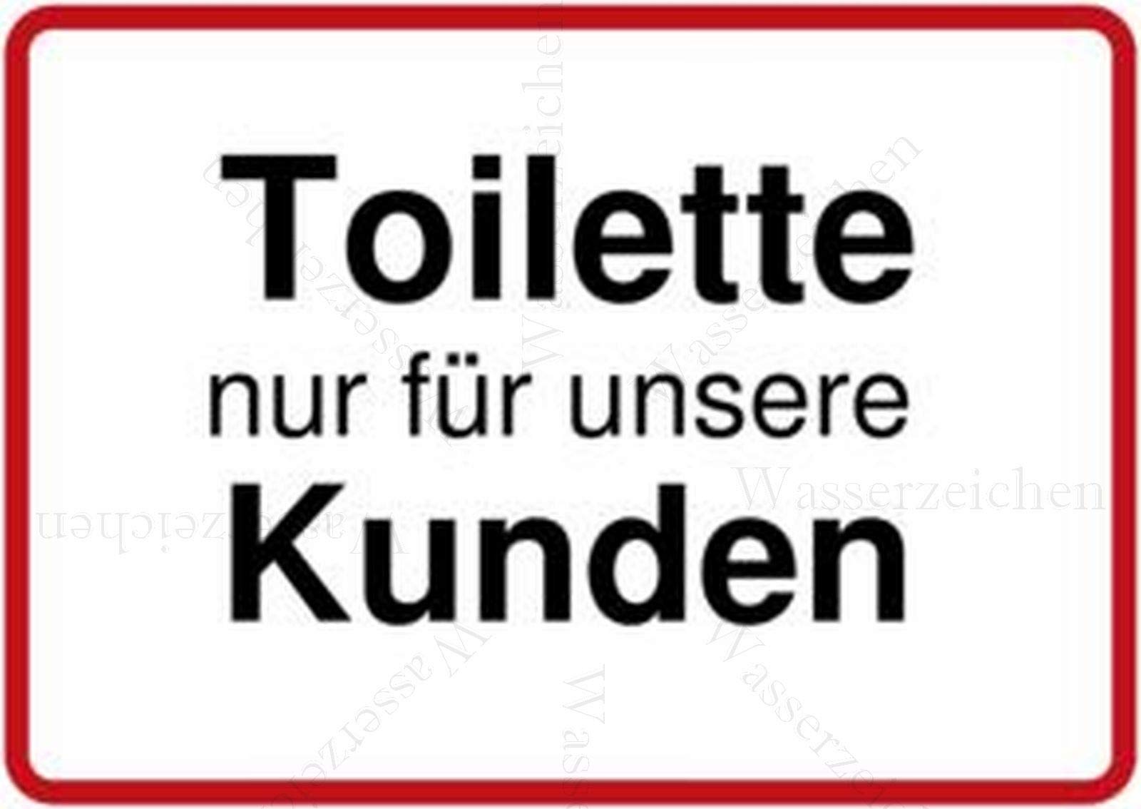 20cm! Aufkleber-Folie Wetterfest Made IN Germany Toilette nur für unsere Kunden Achtung Warnung S856 UV&Waschanlagenfest-Auto-Vinyl-Sticker Decal Profi Qualität DigitalSchnitt von Sticker-Designs