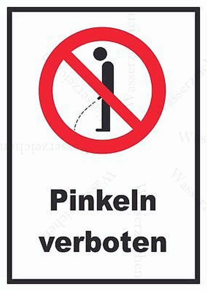 20cm! Aufkleber-Folie Wetterfest Made IN Germany Vorsicht Pinkel Urinieren Verboten Nicht erlaubt Grundstück S897 UV&Waschanlagenfest-Auto-Vinyl-Sticker Decal Profi Qualität von Sticker-Designs