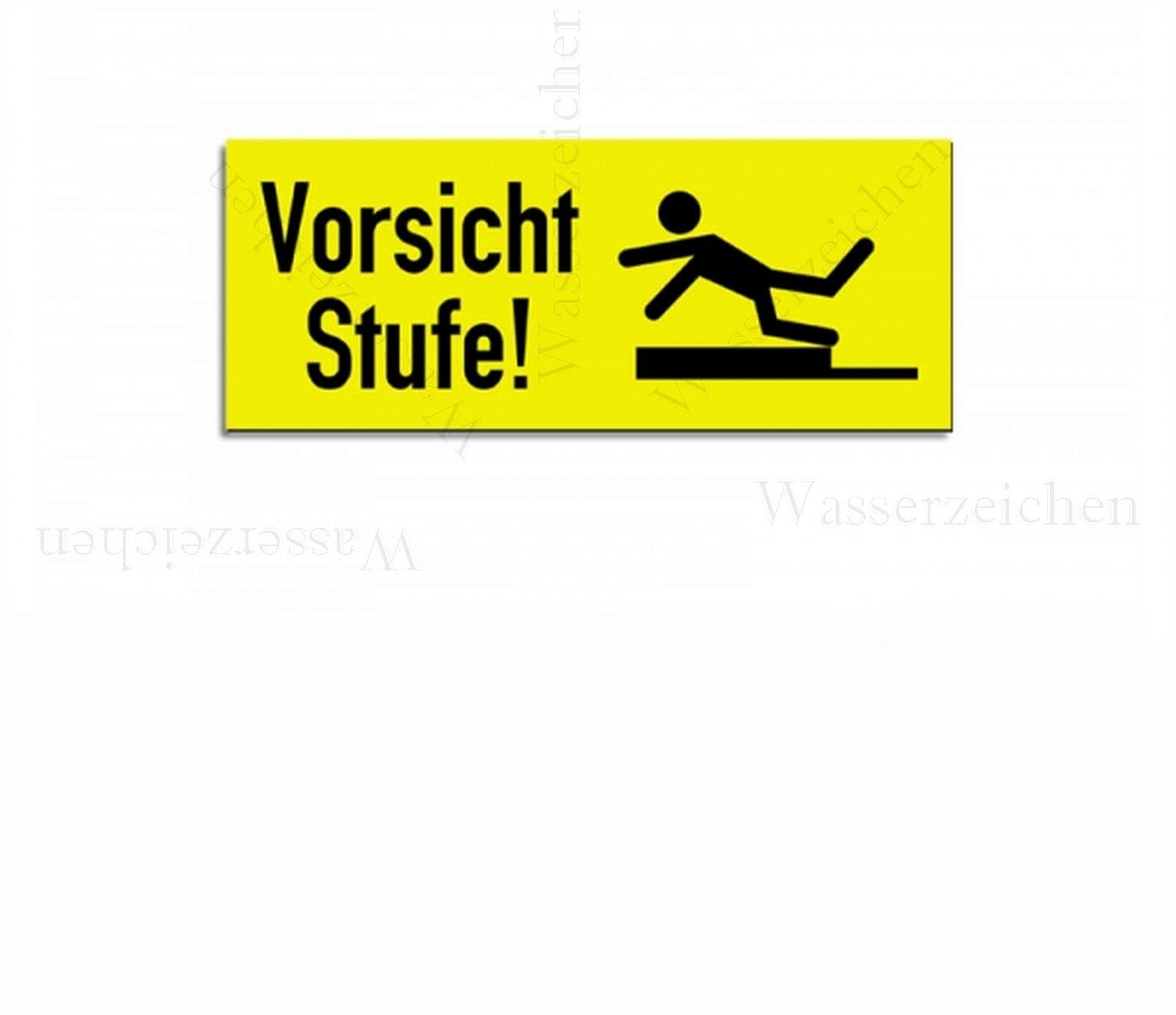 20cm! Aufkleber-Folie Wetterfest Made IN Germany Vorsicht Stufe Cafe Treppem S719 UV&Waschanlagenfest-Auto-Vinyl-Sticker Decal Profi Qualität bunt farbig DigitalSchnitt von Sticker-Designs