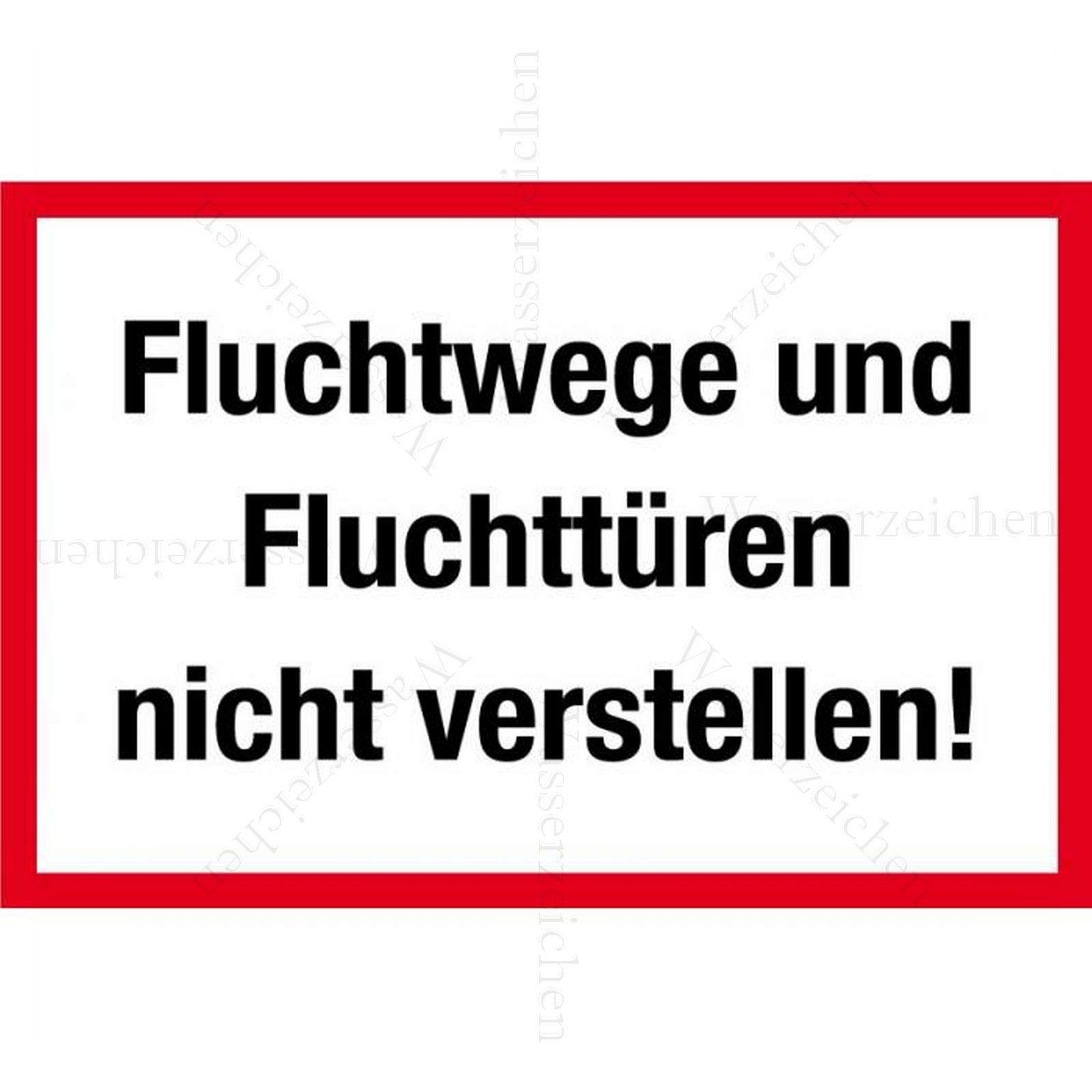 30cm! Aufkleber-Folie Wetterfest Made IN Germany Fluchtweg Fluchttüren Brandschutz Feuer Nicht verstellen verboten S696 UV&Waschanlagenfest-Auto-Sticker Decal Profi Qualität von Sticker-Designs