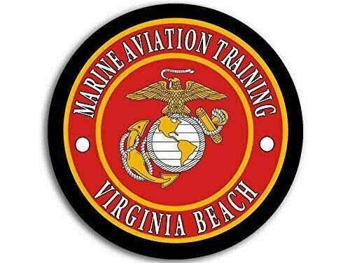 Sticker-Designs 10cm! Klebe-Folie Wetterfest Made-IN-Germany Marine Corps Marine Aviation Training Virginia Beach UV&Waschanlagenfest Auto-Aufkleber Profi-Qualität! F786 von Sticker-Designs