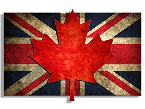 Sticker-Designs 10cm! Klebe-Folie Wetterfest Made-IN-Germany Union Jack Ahorn-Blatt Vintage Flag Flagge Fahne Canada UK UV&Waschanlagenfest Auto-Aufkleber Profi-Qualität! F615 von Sticker-Designs