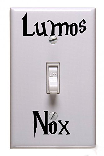 Aufkleber für Lichtschalter in Harry-Potter-Design, Aufschrift „Lumos Nox“, Schwarz von StickerStop