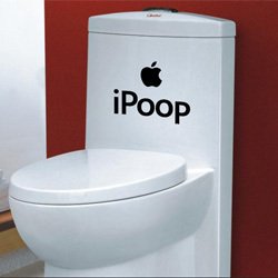 StickerStop WC-Aufkleber "I Poop", 20 cm, Schwarz, 1 Stück von StickerStop