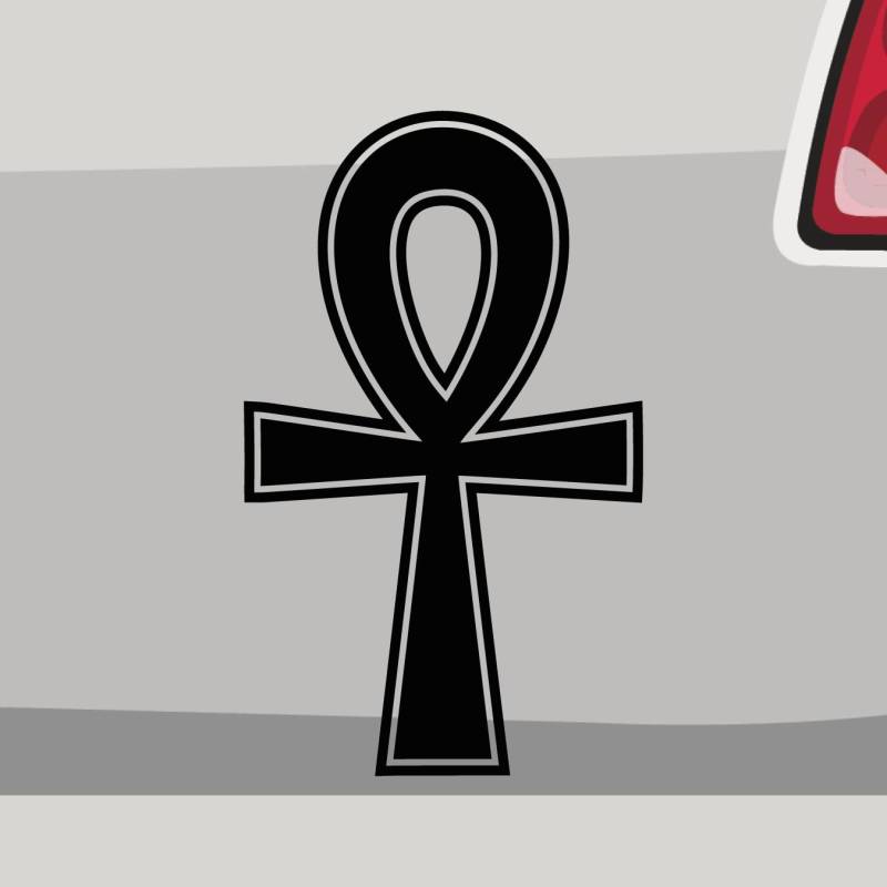 Aufkleber - Ankh Symbol Kirche Kreuz Jesus - Sticker, Folienaukleber für Auto, Motorrad, Fahrrad, Laptop, LKW (45x27cm | Grau) von Stickerfreaks