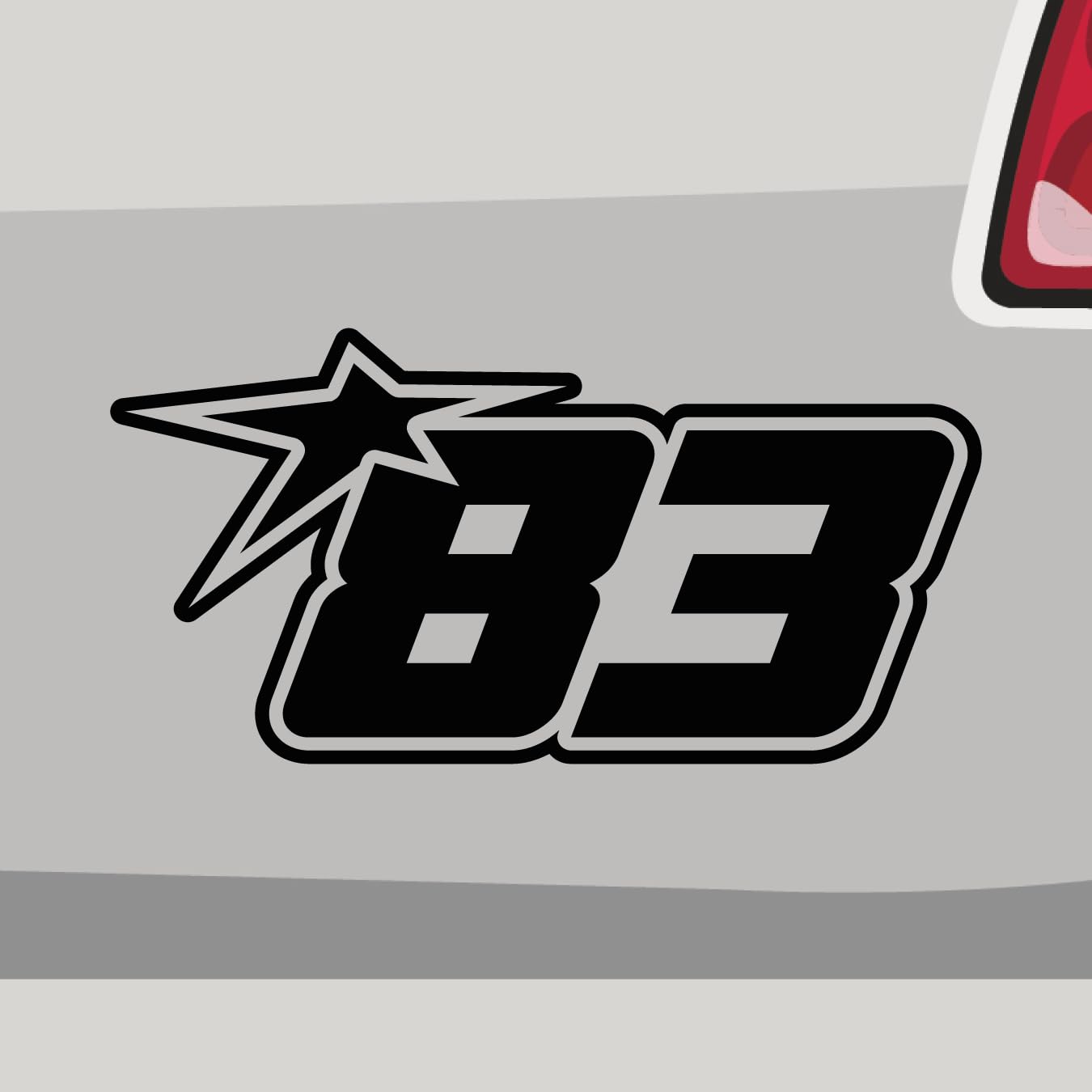 Aufkleber - Startnummer 83 Race Number Fun - Sticker, Folienaukleber für Auto, Motorrad, Fahrrad, Laptop, LKW (100x50cm | Neongelb) von Stickerfreaks