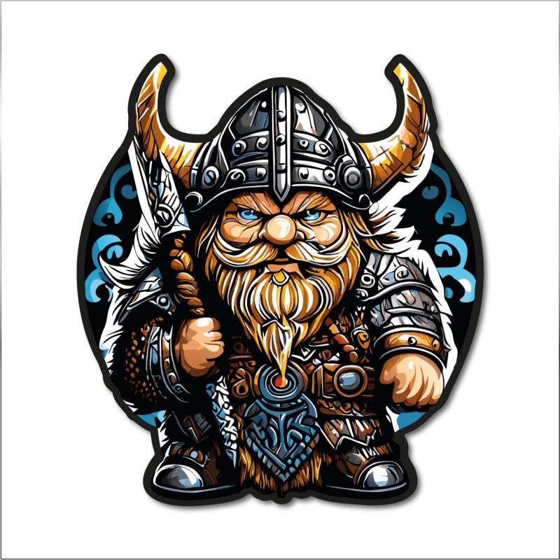 Aufkleber Wikinger 100x90mm Vikings Kämpfer Walhalla Norden Norwegen Normannen Heiden Hörner Auto Sticker Kleber Digitaldruck Motiv 6 von Stickerfreaks