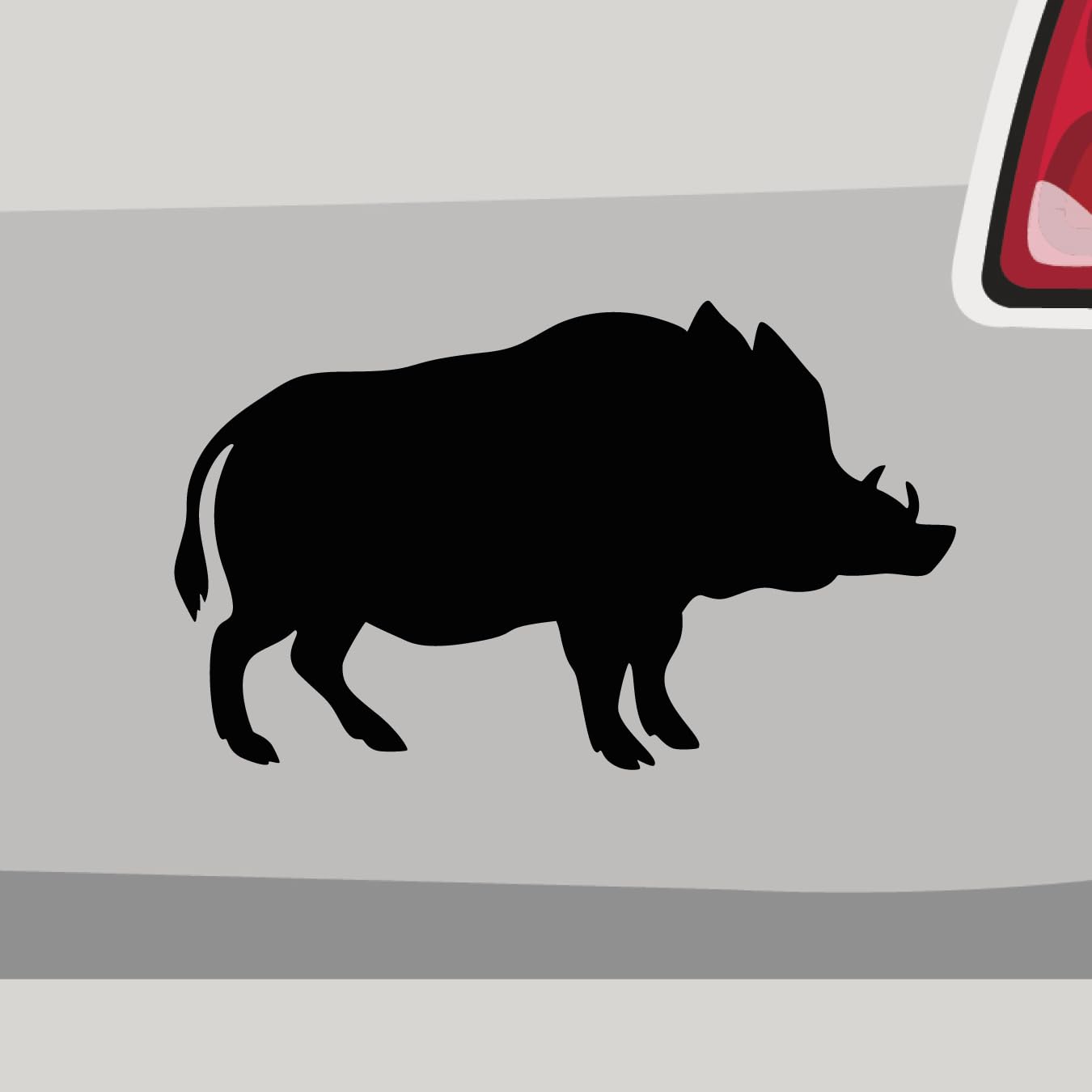 Aufkleber - Wildschwein Kontur Jagd Sau - Sticker, Folienaukleber für Auto, Motorrad, Fahrrad, Laptop, LKW (100x58cm | Rot) von Stickerfreaks