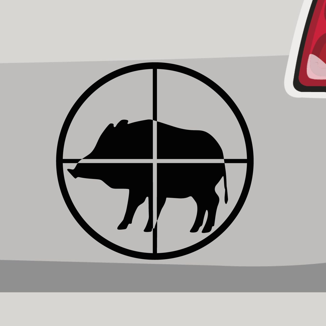 Autoaufkleber - Wildschwein im Fadenkreuz Wald - Sticker, Aufkleber für Auto, Motorrad, Fahrrad, Laptop, LKW, JDM Decal Racing (58x58cm | Grau) von Stickerfreaks