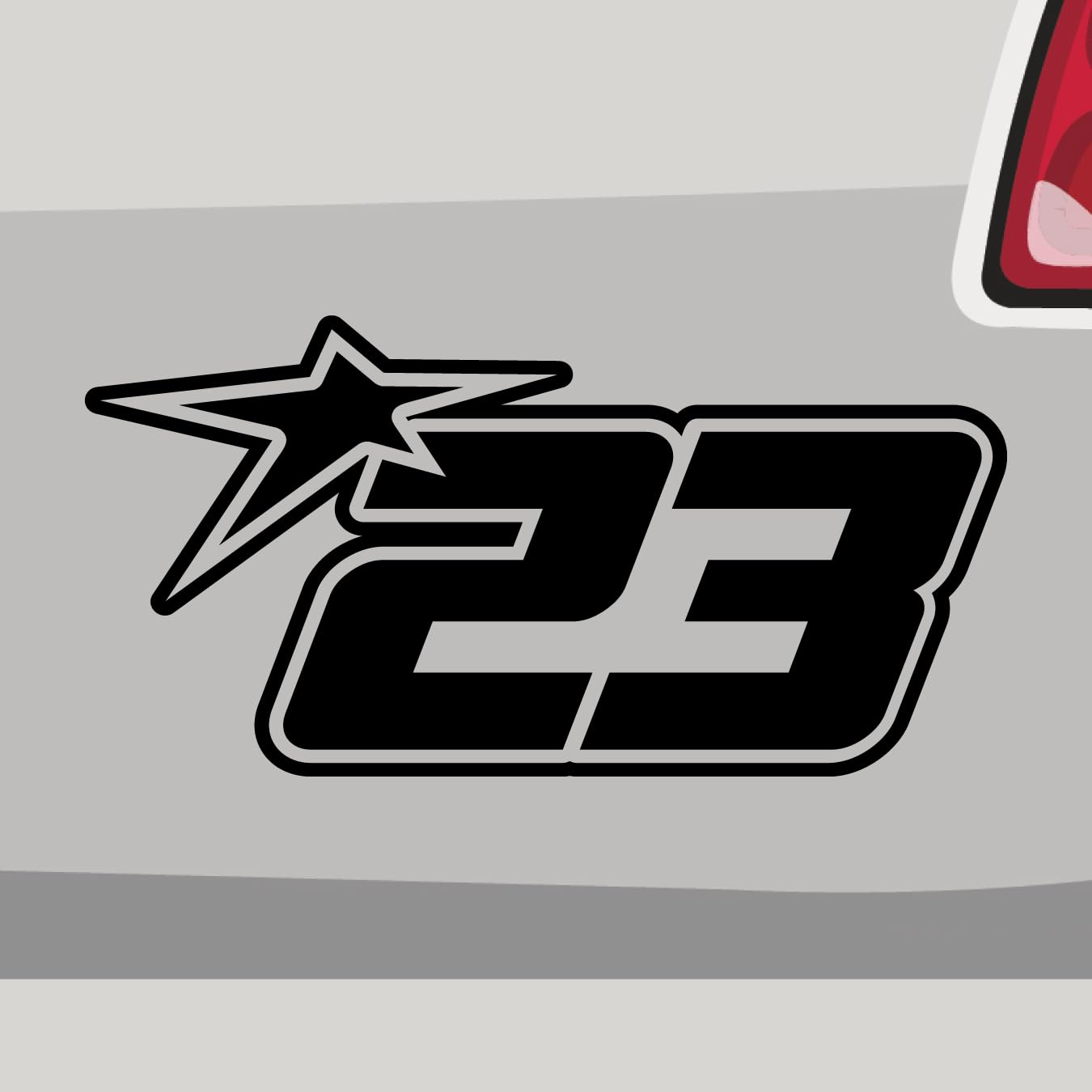 Stickerfreaks Startnummer 23 Aufkleber Race Track Sticker Star Stern Auto Bike Decal Vinyl JDM Aufkleber Größe: 10x5cm (S) | Farbe: 34-orange | Racenumber Sticker Kleber Deko Tuning Zahl von Stickerfreaks