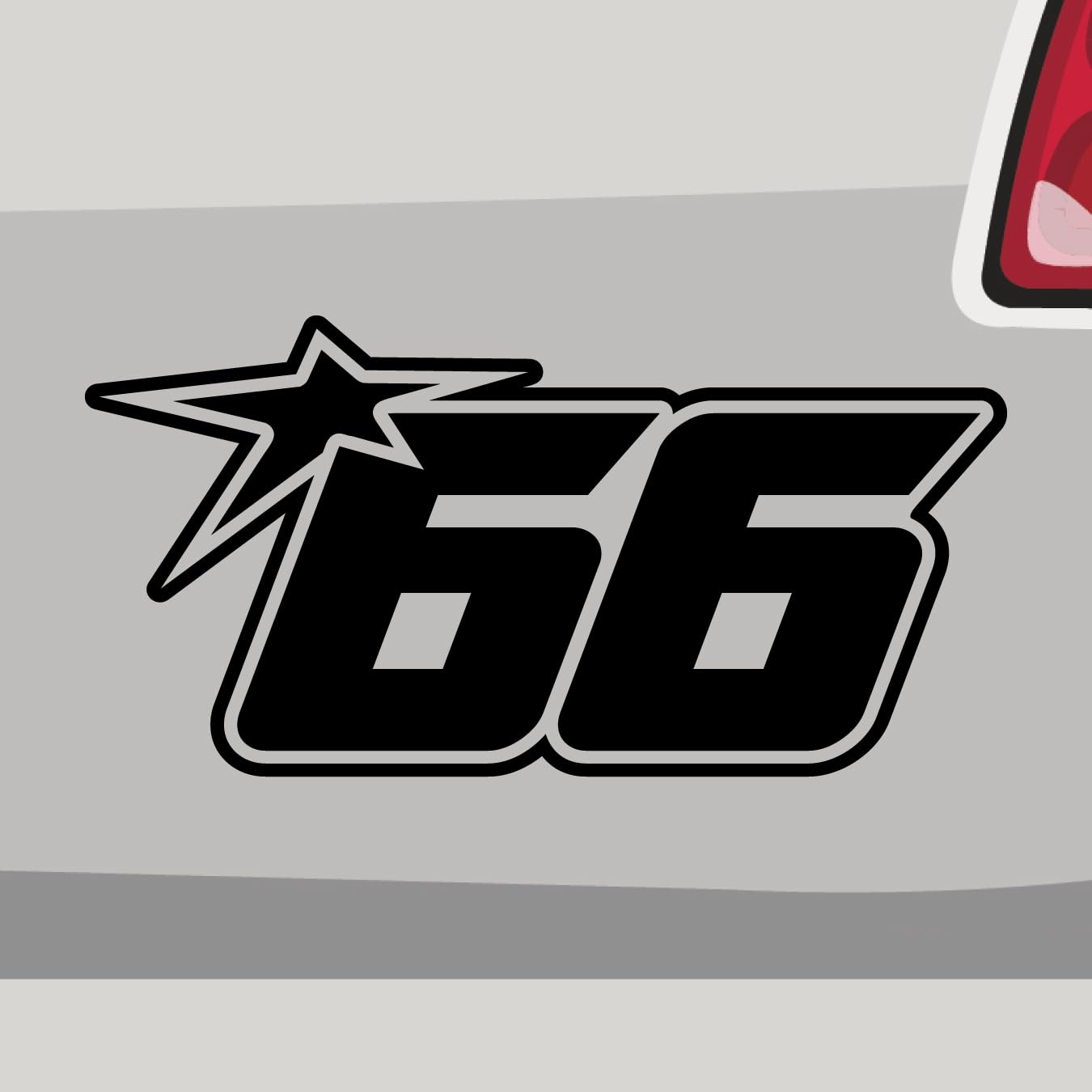 Stickerfreaks Startnummer 66 Aufkleber Racenumber Sticker Team Track Winner six six Hayden Aufkleber Größe: Sparset | Farbe: 70-schwarz | Racenumber Sticker Kleber Deko Tuning Zahl von Stickerfreaks