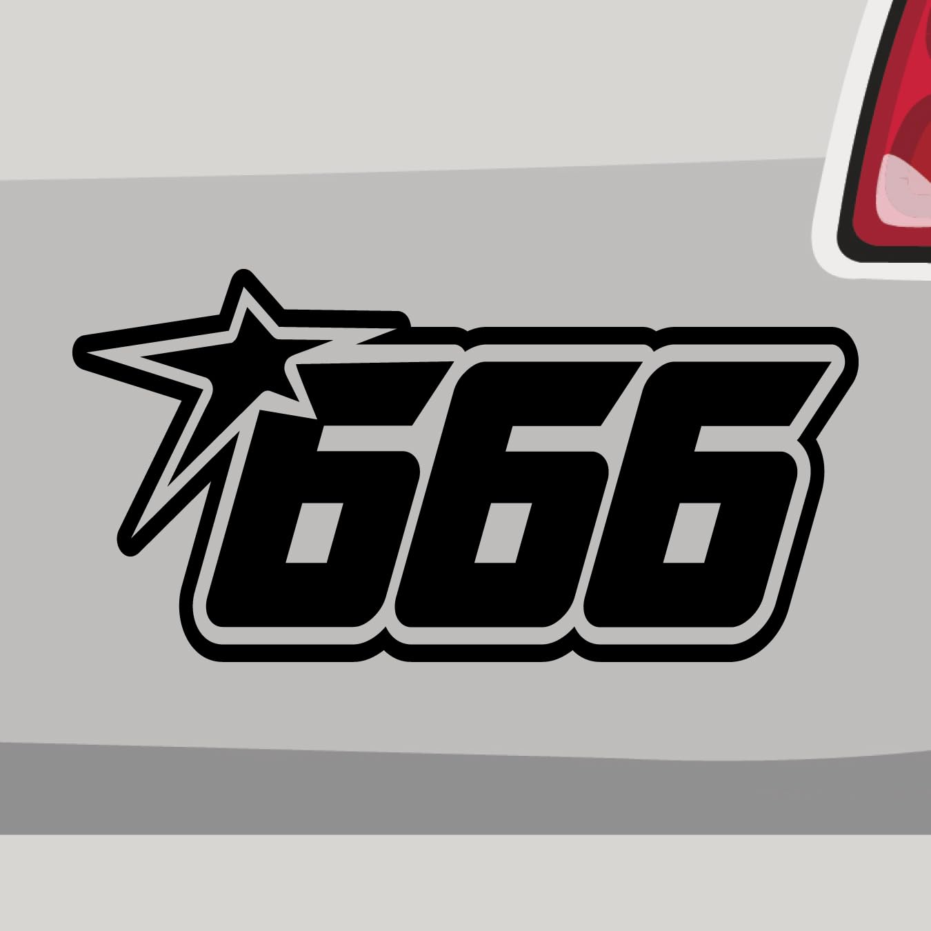 Stickerfreaks Startnummer 666 Aufkleber Hexe Satan Sticker Hell Devil Auto Bike Decal Vinyl Aufkleber Größe: 29x14,5cm (XL) | Farbe: 21-Neongelb | Racenumber Sticker Kleber Deko Tuning Zahl von Stickerfreaks