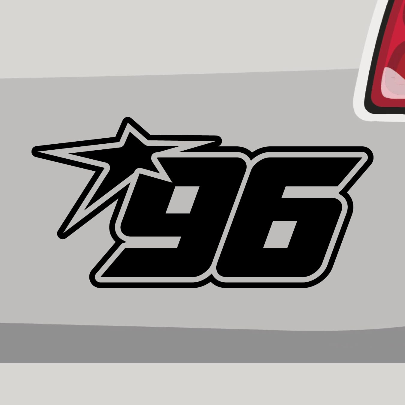 Stickerfreaks Startnummer 96 Aufkleber Sieg Ziffer Sticker JDM Finish Auto Bike Decal Vinyl Aufkleber Größe: 46x23cm (XXL) | Farbe: 70-schwarz | Racenumber Sticker Kleber Deko Tuning Zahl von Stickerfreaks