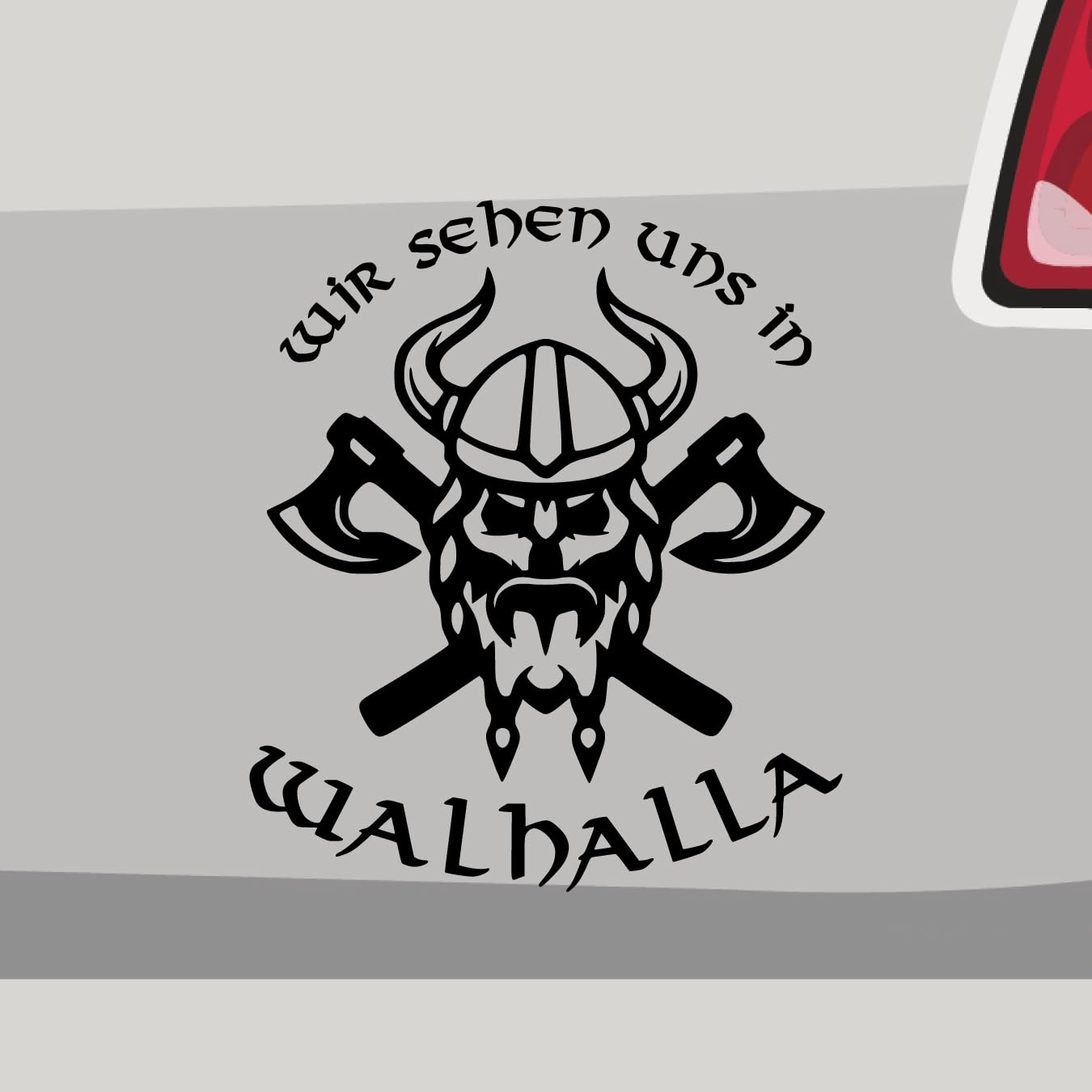 Stickerfreaks Wir sehen und in Walhalla Aufkleber Wikinger Sticker Auto Bike Decal Vinyl Odin Aufkleber Größe: 33x29cm (XXL) | Farbe: 70-schwarz | Wikinger Sticker Kleber Deko Tuning JDM von Stickerfreaks