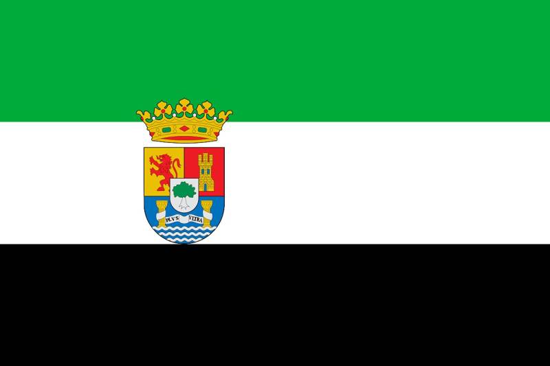 2X Auto Aufkleber Extremadura - Flagge 2X Car Sticker Fahne Spanische Region (ca. 8 cm) von Stickerpalast