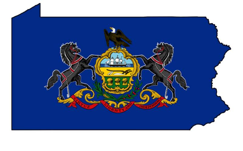 Auto Aufkleber Pennsylvania US Bundestaat Sticker Konturgeschnitten (ca 11 cm) von Stickerpalast