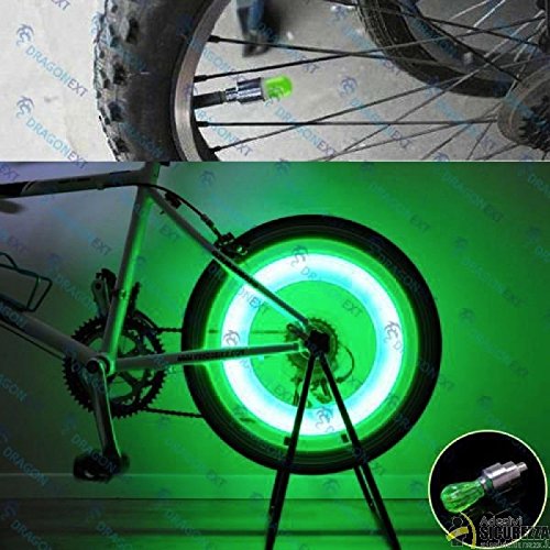 StickersLab – 2 Ventilabdeckungen für Räder und Reifen LED grün mit Batterien universal Fahrrad Auto Motorrad von StickersLab