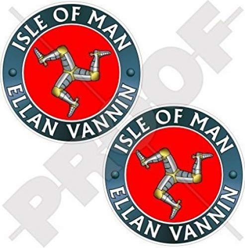 2 x Vinyl-Autoaufkleber "Isle of Man Ellan Vannin", TT Racing UK, 75 mm von StickersWorld