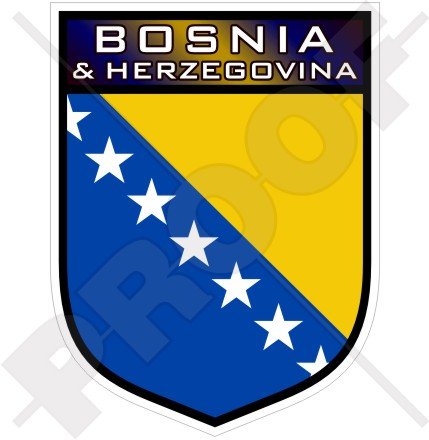 Bosnien & Herzegovinia Schild 100 mm Vinyl Autoaufkleber von StickersWorld