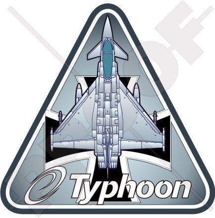 Eurofighter EF2000 TYPHOON Deutsche Luftwaffe LUFTWAFFE Deutschland Flugzeuge 95mm Auto & Motorrad Aufkleber, Vinyl Sticker von StickersWorld