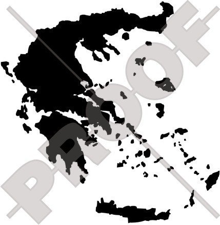 GRIECHENLAND Hellas GRIECHISCHE Karte Form, Silhouette Hellenisch 130mm Auto & Motorrad Aufkleber, Vinyl Stickers - WAHL VON 22 FARBEN von StickersWorld