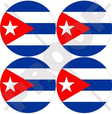 Kuba Cuban 50 mm (5,1 cm) Vinyl bumper-helmet Sticker, Aufkleber X4 von StickersWorld