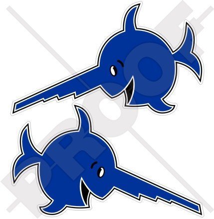 LACHEN SAWFISH Emblem Deutsches U-Boot WW2 137mm Auto & Motorrad Aufkleber, x2 Vinyl Stickers von StickersWorld