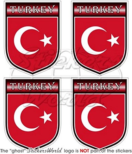 Türkei Türkische Türkiye Turk Shield 50 mm (5,1 cm) Vinyl bumper-helmet Sticker, Aufkleber X4 von StickersWorld