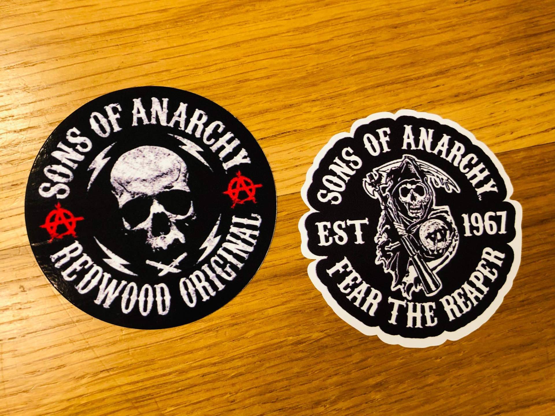 2X SONS of Anarchy Aufkleber Sticker Motorcycle V8 MC SOA Samcro 1% Chopper Se45 von Stickerverticker