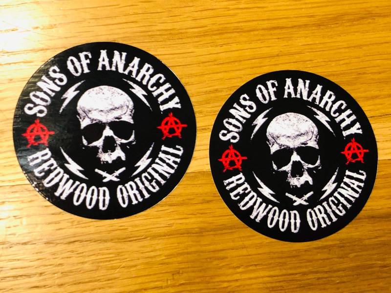 2X SONS of Anarchy Aufkleber Sticker Redwood Biker MC SOA Samcro 1% Chopper Se44 von Stickerverticker