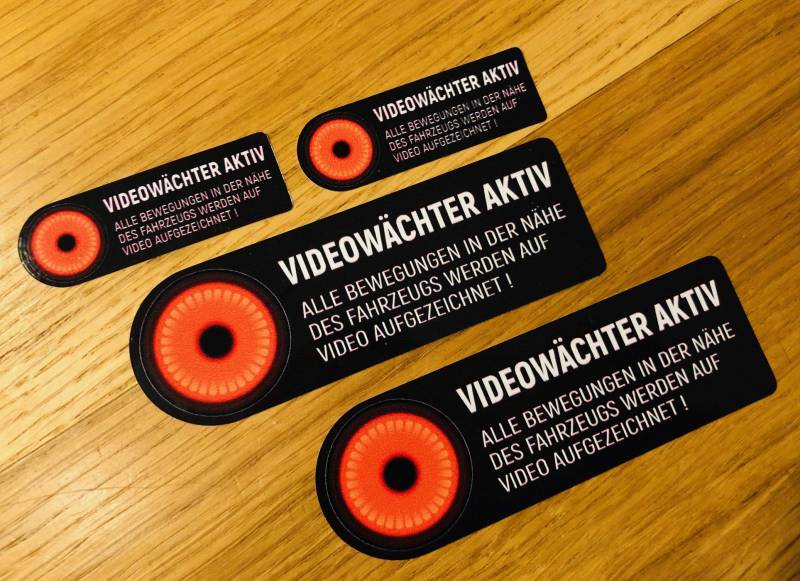 4X WÄCHTER Modus Aufkleber Sticker Videowächter Tesla Sicherheit Auto Decal Se49 von Stickerverticker