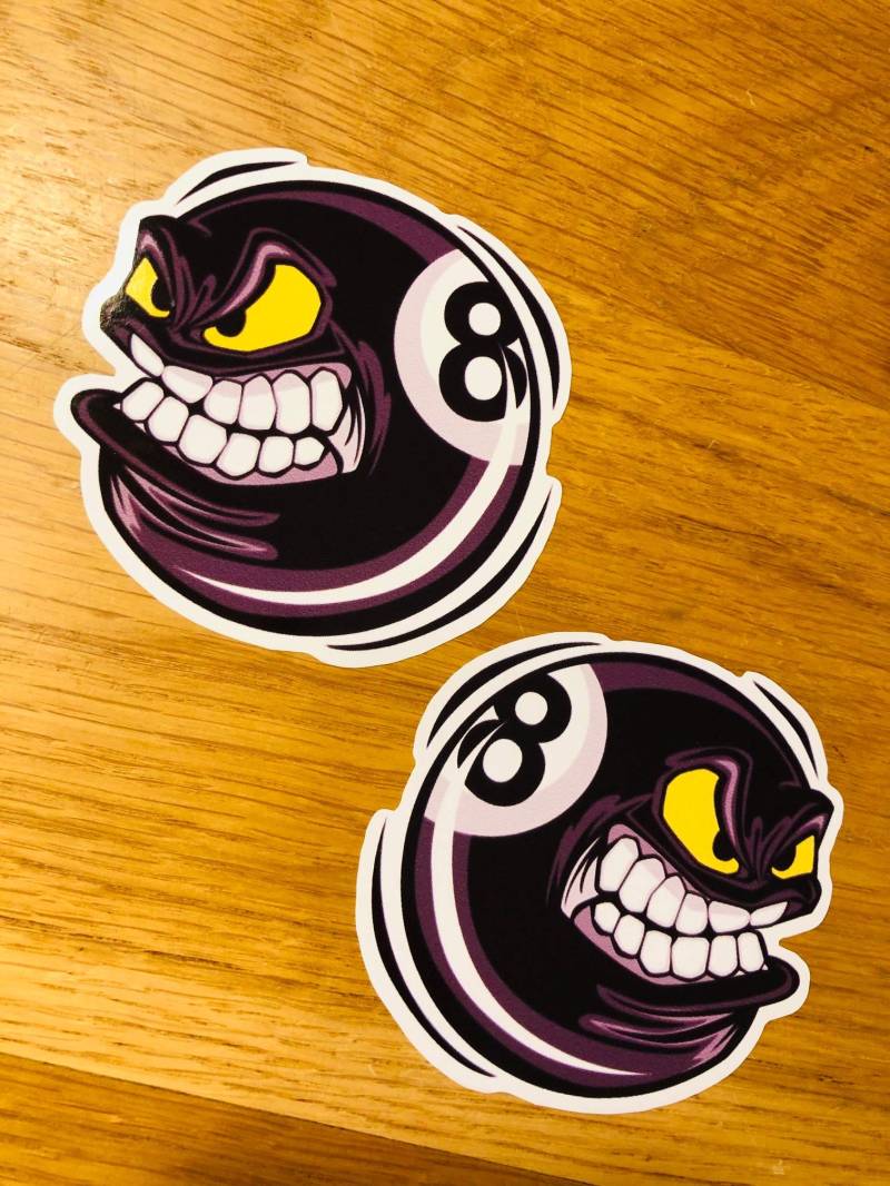 8 Ball Pool Aufkleber Sticker Auto Decal Tuning Billiard Kugel Eightball V8 Se38 von Stickerverticker