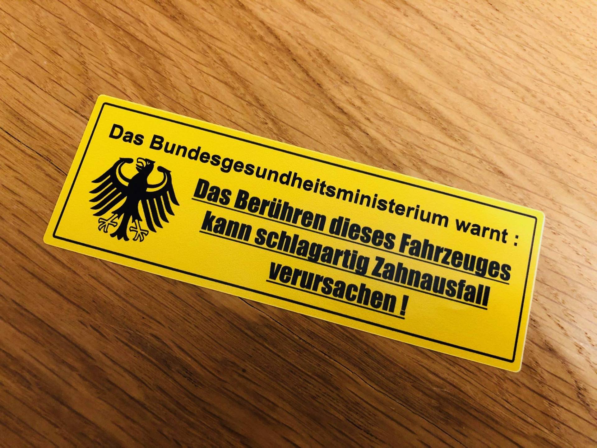 BUNDESGESUNDHEITSMINISTERIUM Aufkleber Sticker Warning Achtung WARNUNG NOS-0029 von Stickerverticker