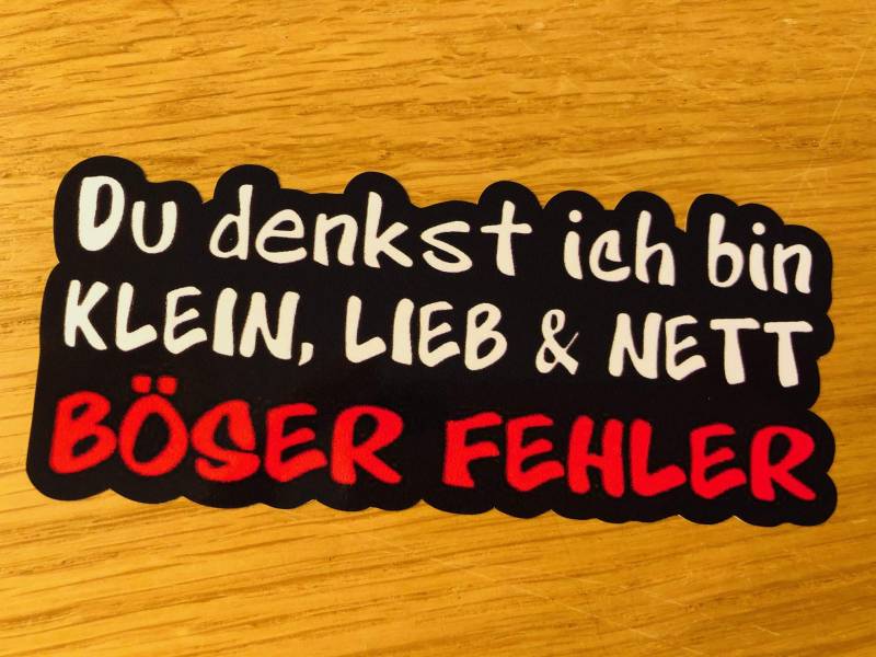 DU DENKST BÖSER Fehler Aufkleber Sticker Lustig Spruch Fun Tuning V8 PKW Mi460 von Stickerverticker