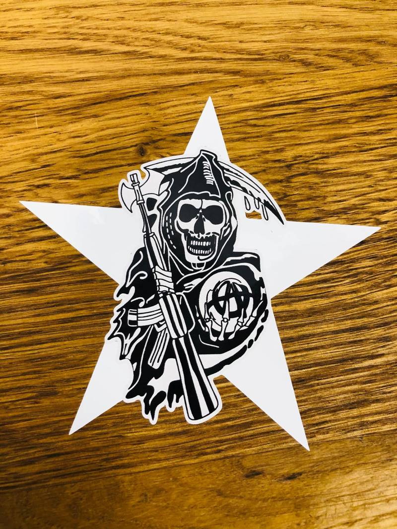 SONS of Anarchy Aufkleber Sticker Samcro Biker Stern SOA Skull 1% Chopper Mi498 von Stickerverticker