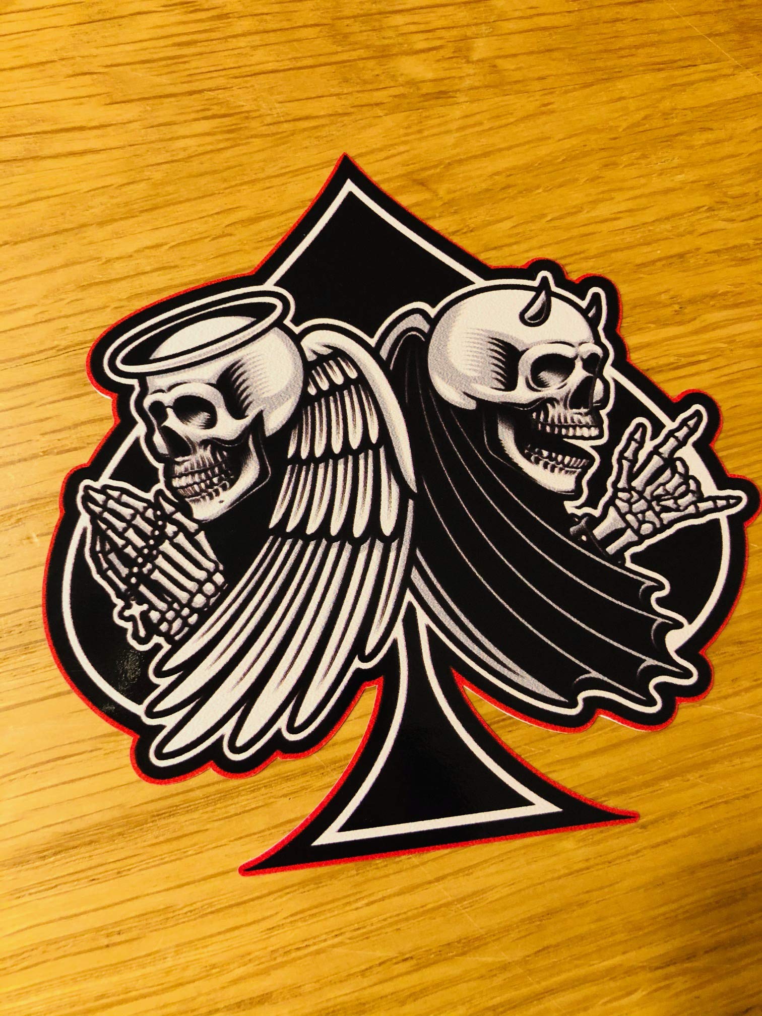 Spades PIK Poker Aufkleber Sticker Tattoo Skull Totenkopf Devil Angel Rock Mi440 von Stickerverticker