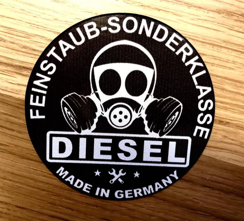 UMWELTPLAKETTE FEINSTAUB SONDERKLASSE Diesel Aufkleber Sticker Feinstaubplakette Mi350 von Stickerverticker