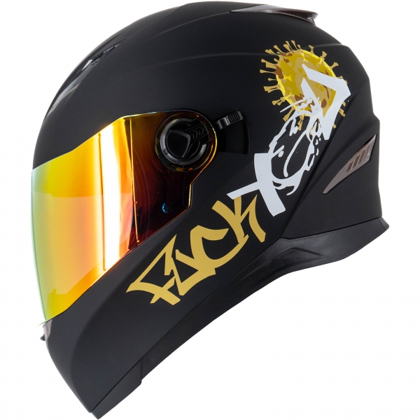 Motorradhelm Sting F.You Gelb Sonnenblende + Verspiegeltes Visier von Sting Helme