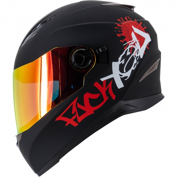 Motorradhelm Sting F.You Rot Sonnenblende + Verspiegeltes Visier von Sting Helme