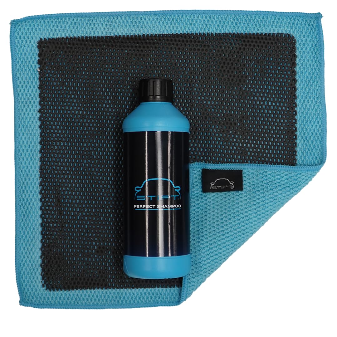 Stipt 3D Clay Combi - Set aus 3D Clay Towel und Perfect Shampoo - Entfernt Sprühnebel, Teer und Lackverunreinigungen - Glatter Autolack und perfekte Vorbereitung für Politur - 575g Autopflege Set von Stipt