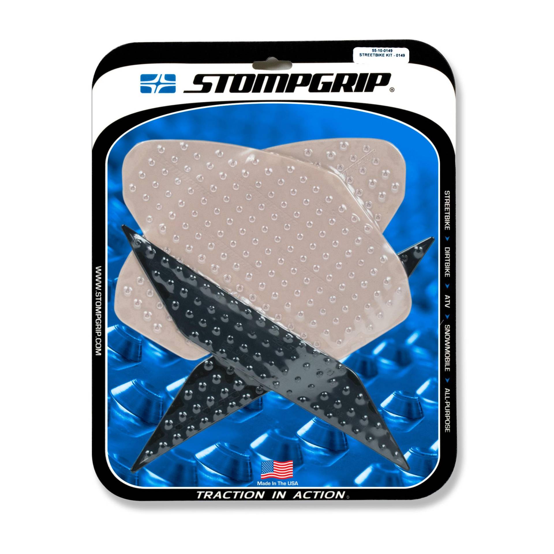 STOMPGRIP Traction Pad Tankpad Volcano für Kawasaki Ninja 400 / KRT Bj. 2018-2019, Farbe: Klar von Stompgrip