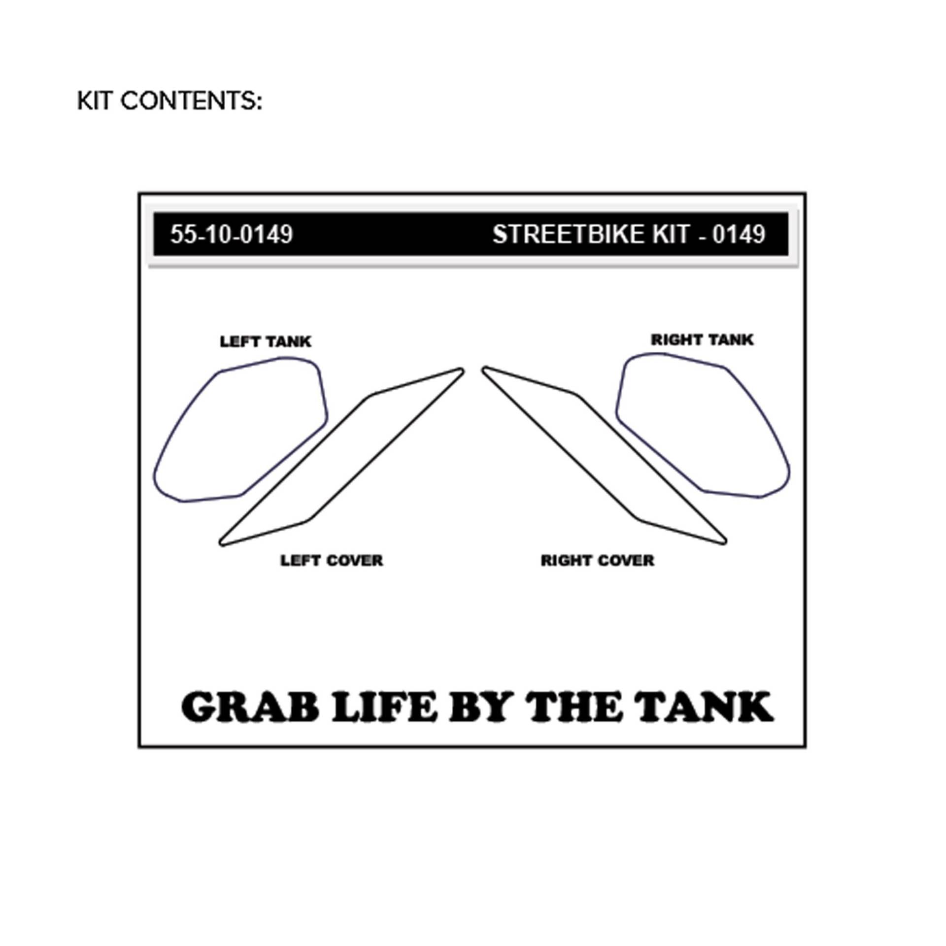 STOMPGRIP Traction Pad Tankpad Volcano für Kawasaki Ninja 400 / KRT Bj. 2018-2019, Farbe: Schwarz von Stompgrip