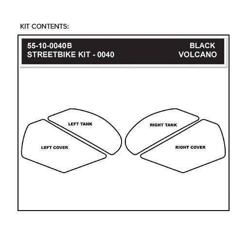 STOMPGRIP Traction Pad Tankpad Volcano für Kawasaki ZX-10R / RR Ninja Bj. 2016-2018, Farbe: Schwarz von Stompgrip