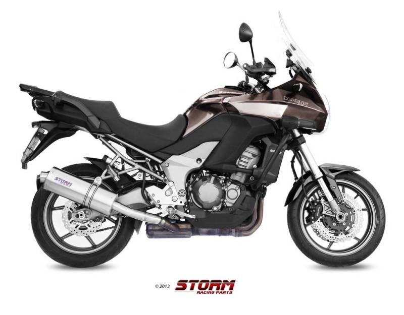 Sport Auspuff Edelstahl Oval Storm by MIVV Kawasaki Versys 1000 Bj 2012-2014 mit ABE von Storm