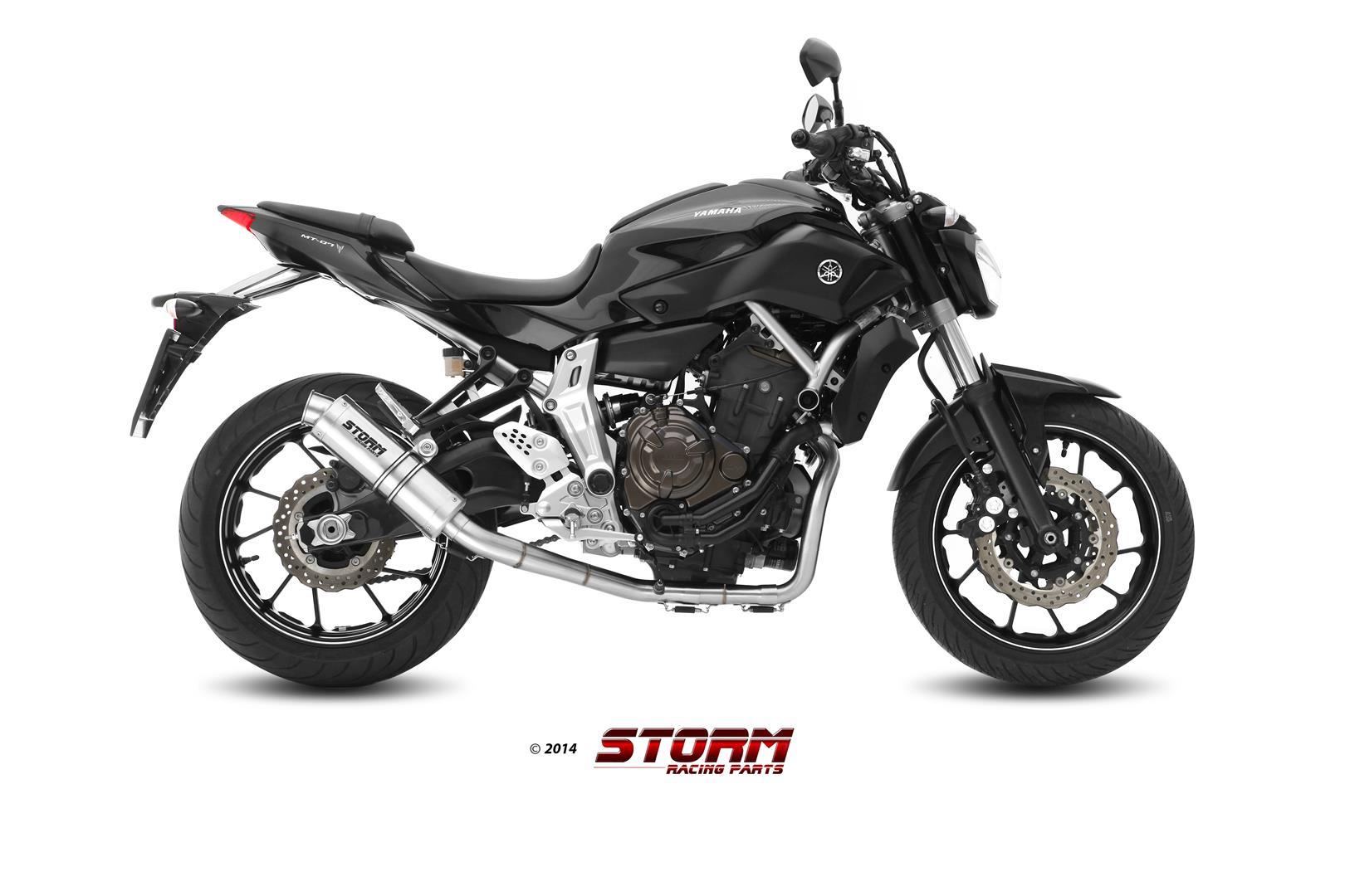 %%Sport Auspuff Komplettanlage GP Storm by MIVV Yamaha MT-07 /ABS Bj.2014-2020 EURO-4 +ABE High-Up von Storm