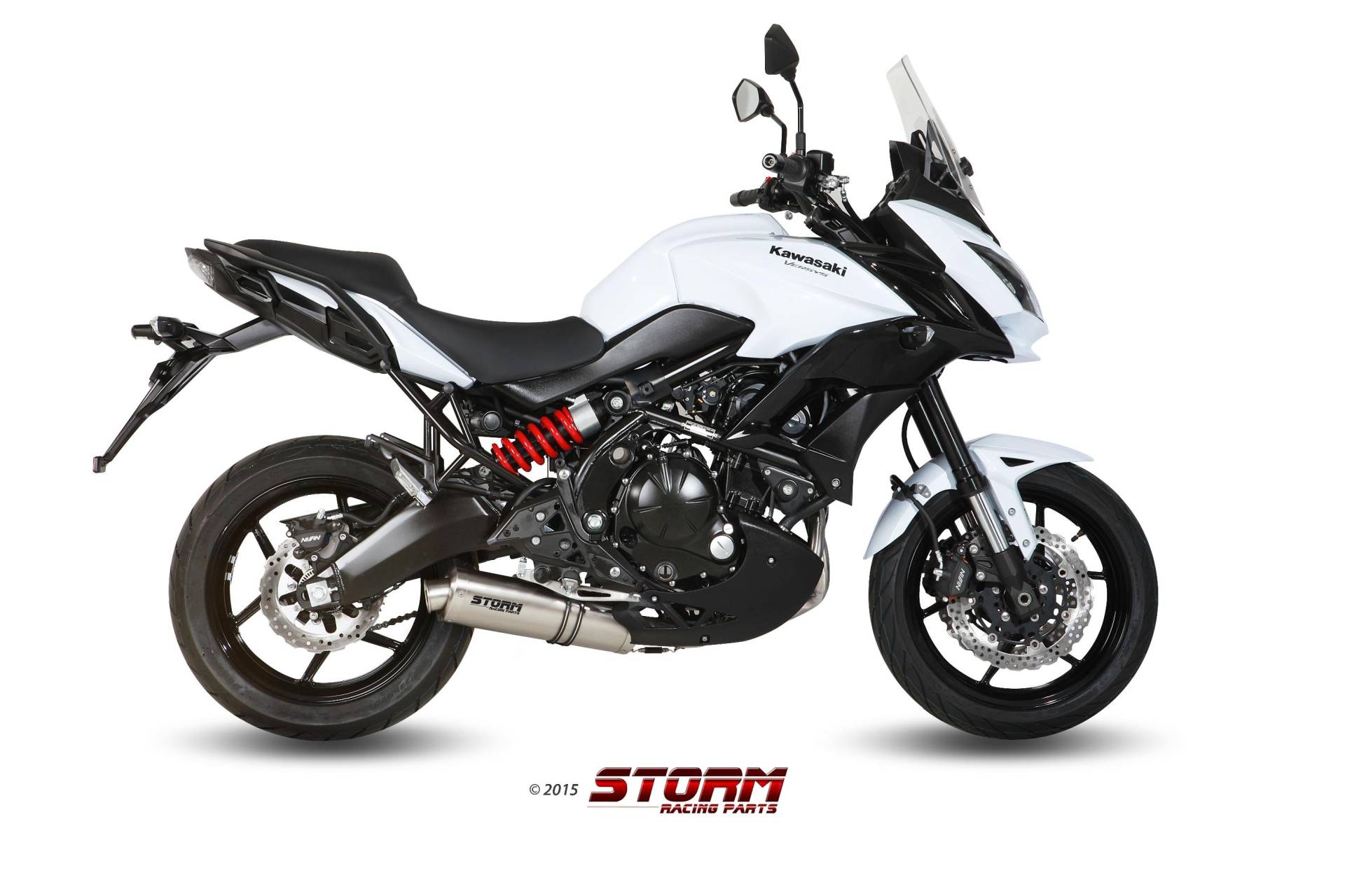 Sport Auspuff Komplettanlage Oval Storm by MIVV Kawasaki Versys 650 Bj. 2015-2020 EURO-3/EURO-4 +ABE von Storm