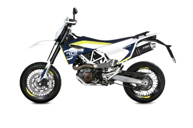 % % Sport Auspuff Oval BLACK Storm by MIVV Husqvarna 701 Supermoto/Enduro Bj. 2017-2020 EURO4 + ABE von Storm