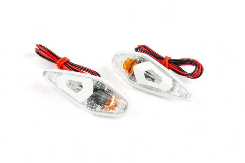 Blinker / Lampen zum Aufkleben Tropfenform Wing weiß / weiß / orange von Str8