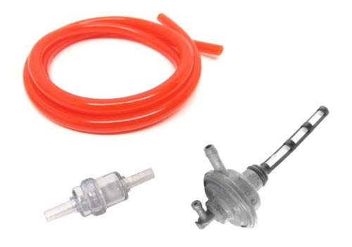 Benzinhahn Benzinfilter Benzinschlauch Rot Piaggio TPH Sfera NRG, Peugeot Speedfight, Aerox von Streetparts 24